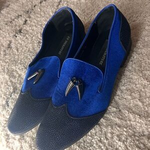 Plush Blue Men's Loafers